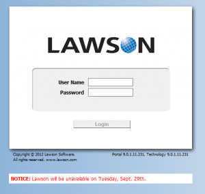 Custom Lawson Portal Message