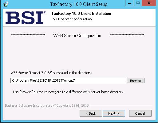 Installing BSI TaxFactory 10 for Your New Lawson 10 Environment-26