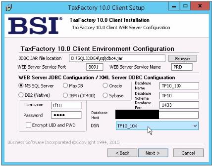 Installing BSI TaxFactory 10 for Your New Lawson 10 Environment-30